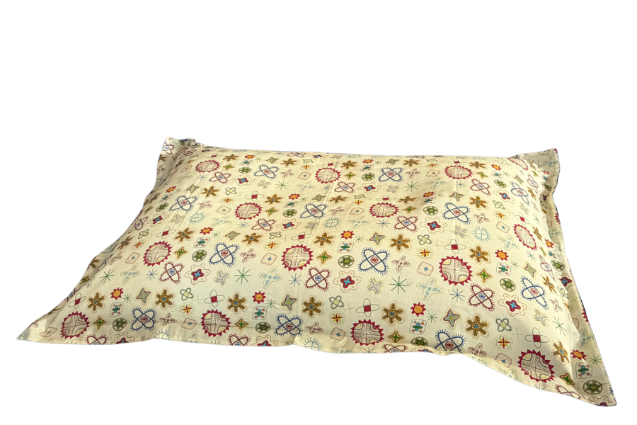 Kott-tool Helme tikandimotiividega beež 90x140cm